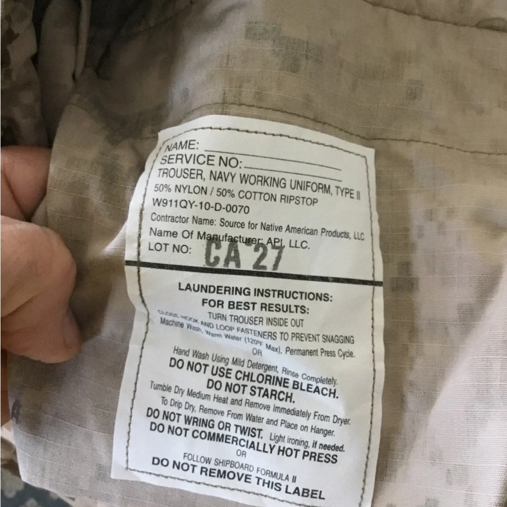 US Navy Nwu type ii desert digital combat trousers size XX large regular new